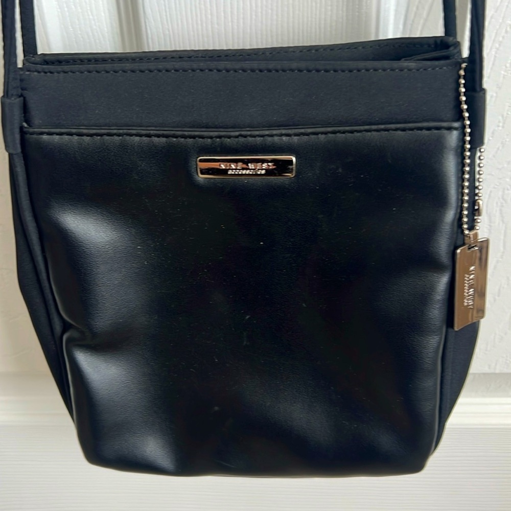 Nine West Black Double Strap‎ Bag Purse Small Pocketbook Handbag